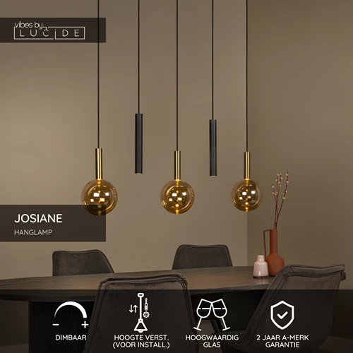 Lucide JOSIANE - Hanglamp - 3xG9 - Amber | Vibes - USP